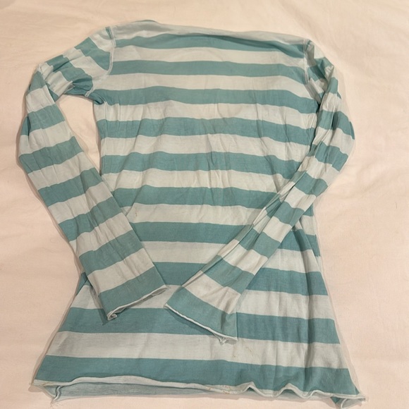 Stone Crown Long Sleeve, blue striped t-shirt, Size Medium. - Picture 5 of 5